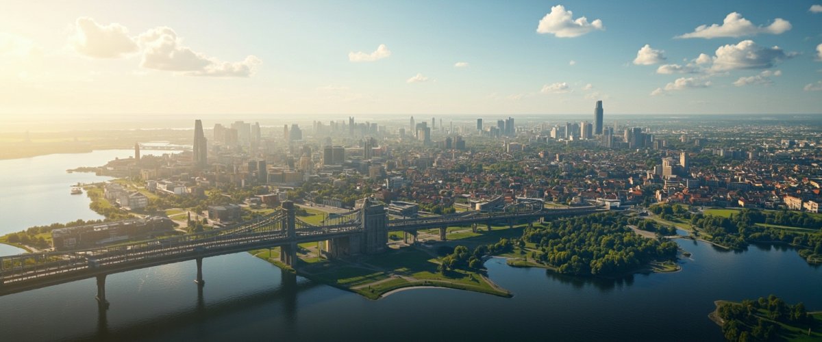 Painterly banner illustration of Aalsmeerderbrug