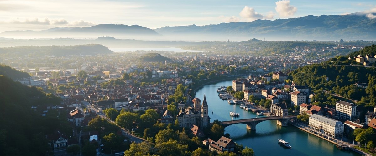 Painterly banner illustration of Aarberg