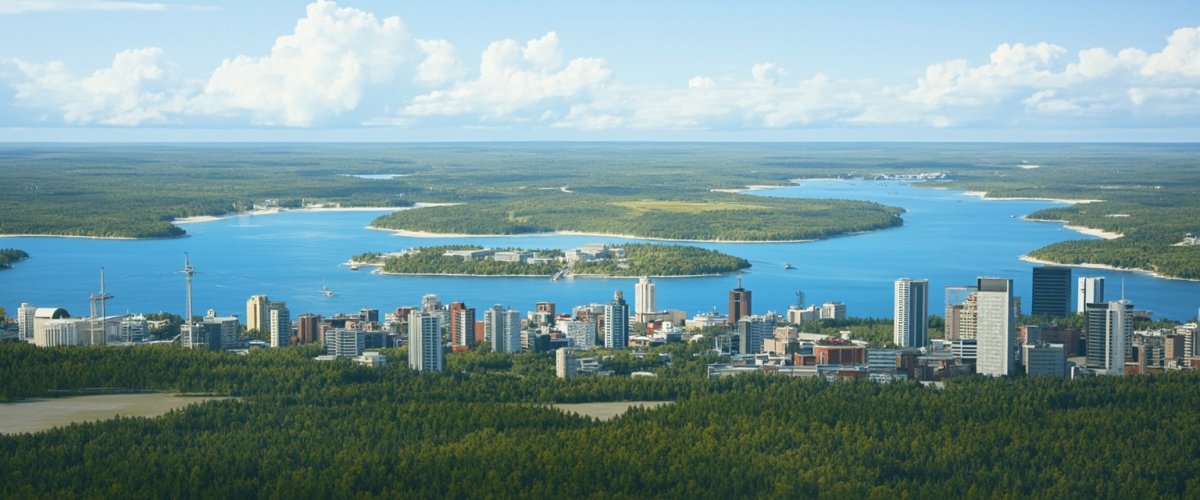 Painterly banner illustration of Abitibi-Témiscamingue