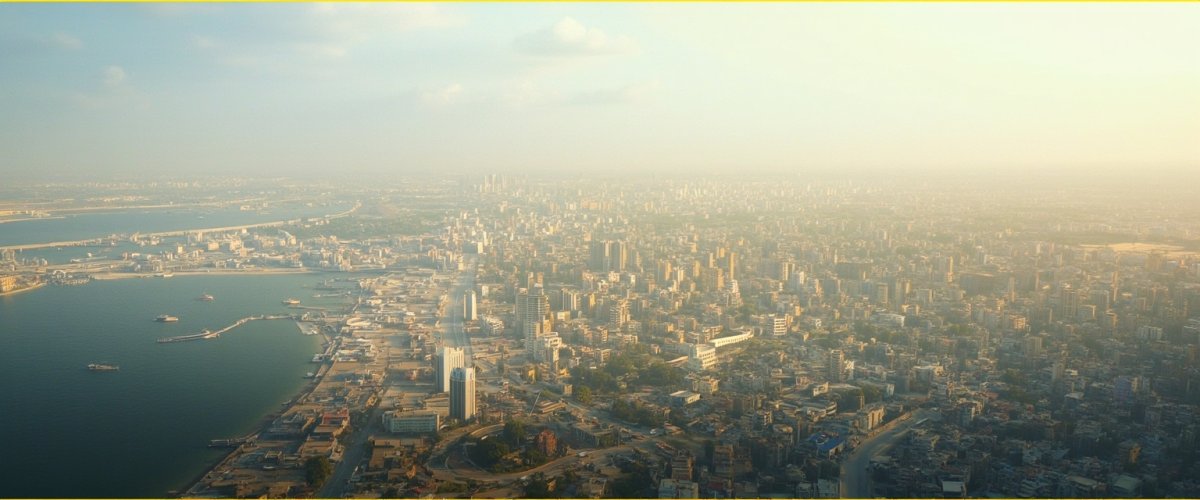 Painterly banner illustration of Ahmedabad