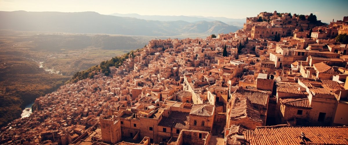 Painterly banner illustration of Albarracín