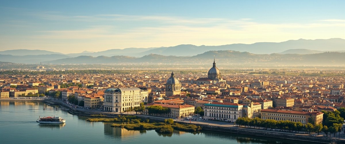 Painterly banner illustration of Alessandria