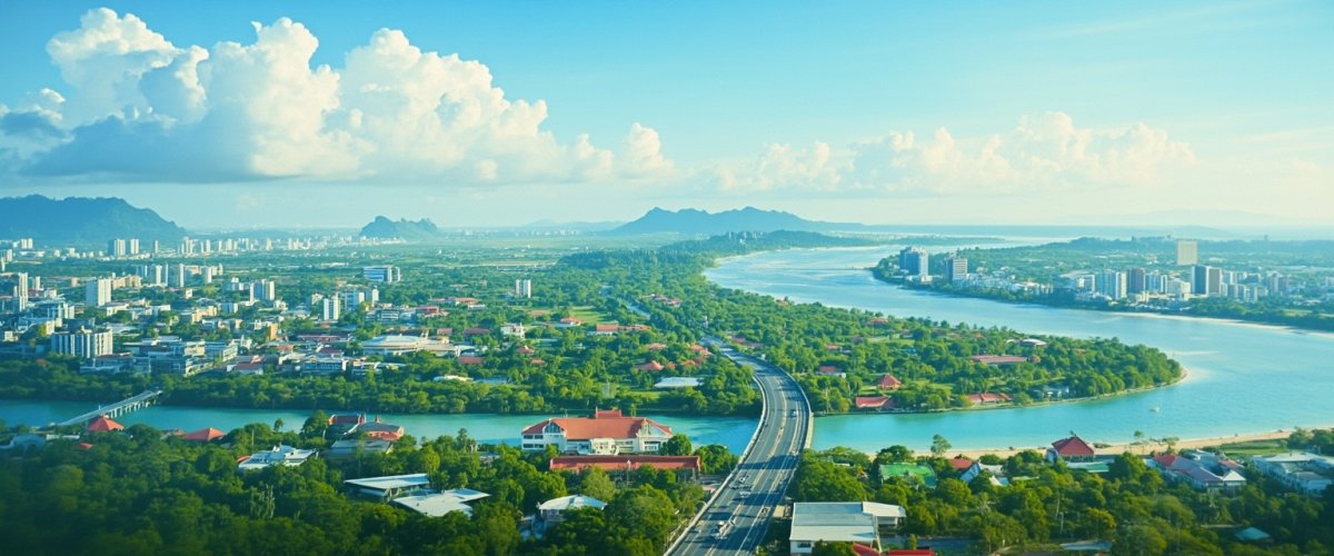 Painterly banner illustration of Amphoe Waeng
