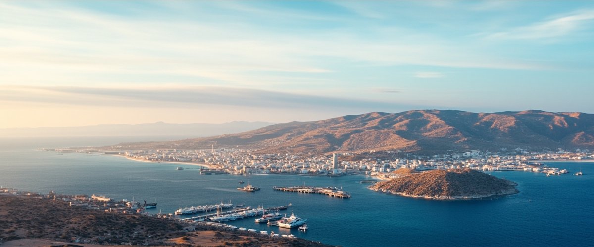 Painterly banner illustration of Antíparos