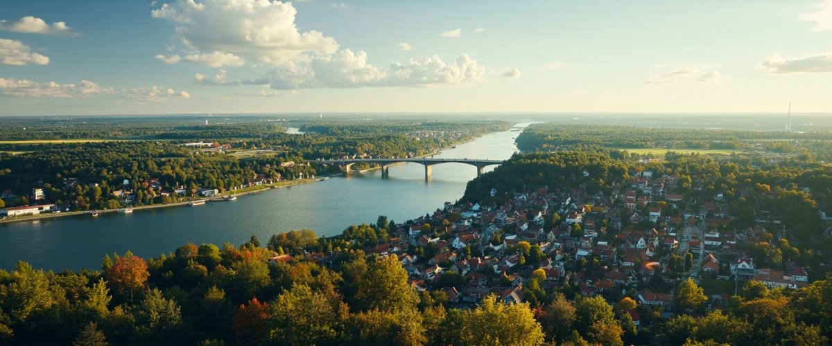 Painterly banner illustration of Łapanów