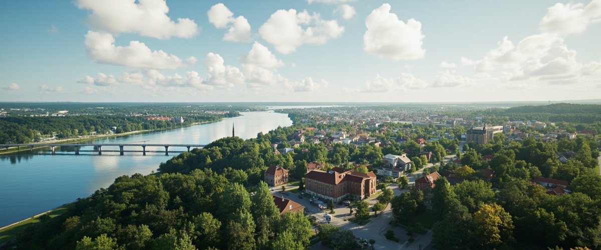 Painterly banner illustration of Łaskarzew