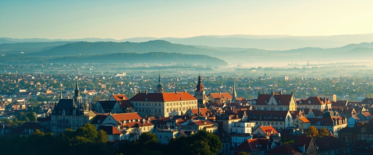 Painterly banner illustration of Békéscsaba