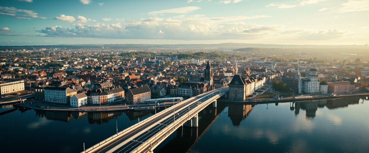 Painterly banner illustration of Benningen am Neckar
