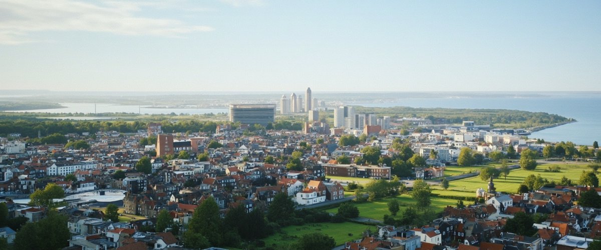 Painterly banner illustration of Billund Kommune