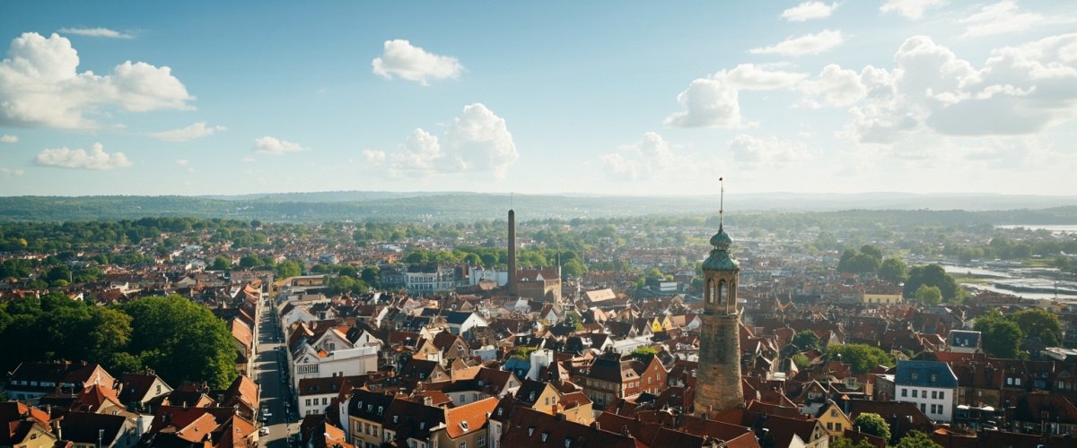 Painterly banner illustration of Böbingen an der Rems
