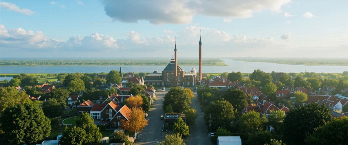 Painterly banner illustration of Broek in Waterland