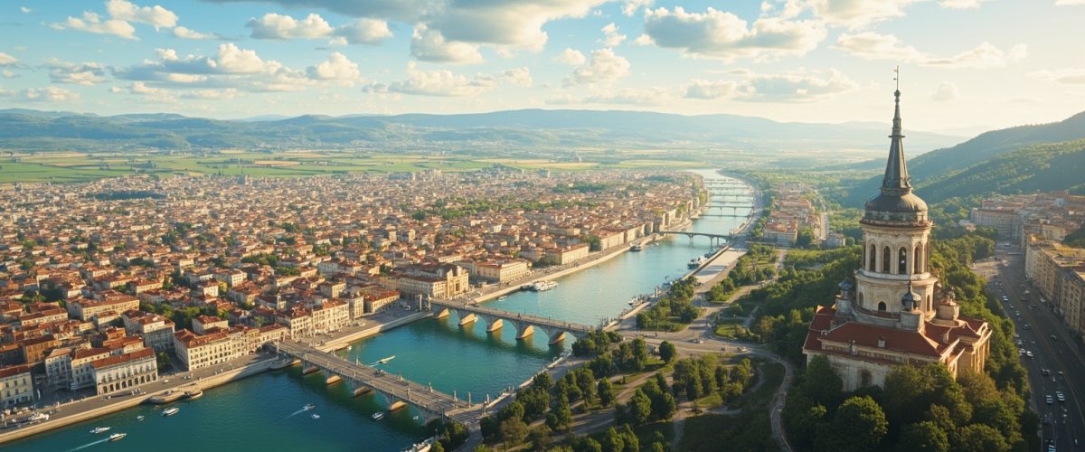 Painterly banner illustration of Châteauneuf-du-Rhône
