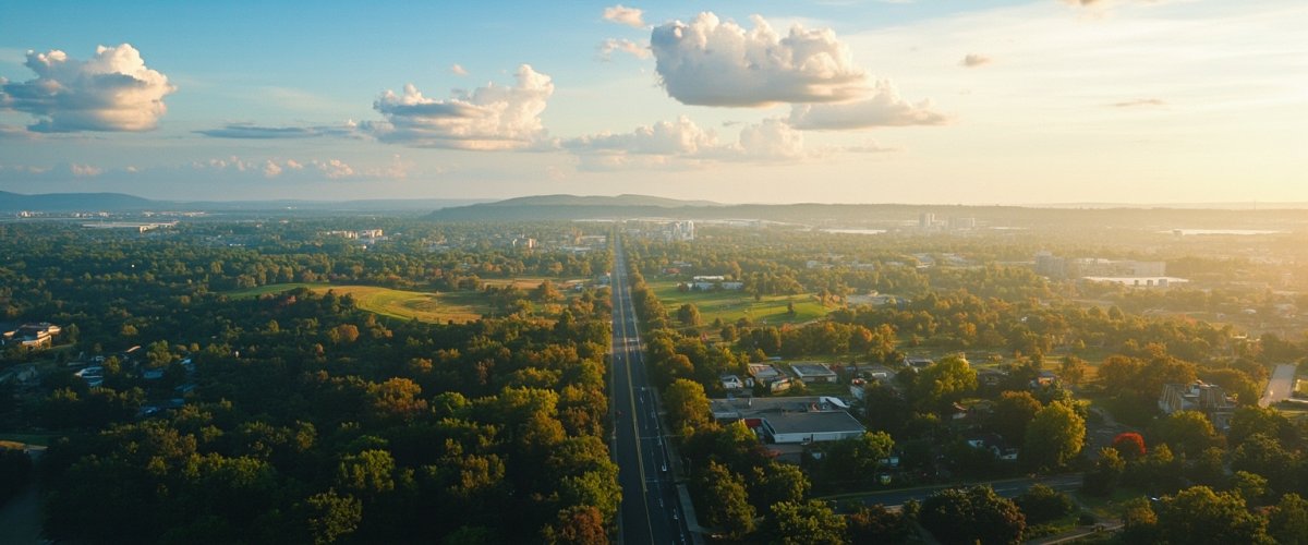 Painterly banner illustration of Clarksburg