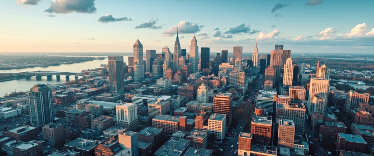 Painterly banner illustration of Cleveland
