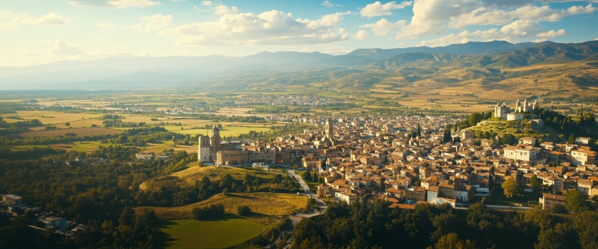 Painterly banner illustration of Colle di Val d'Elsa