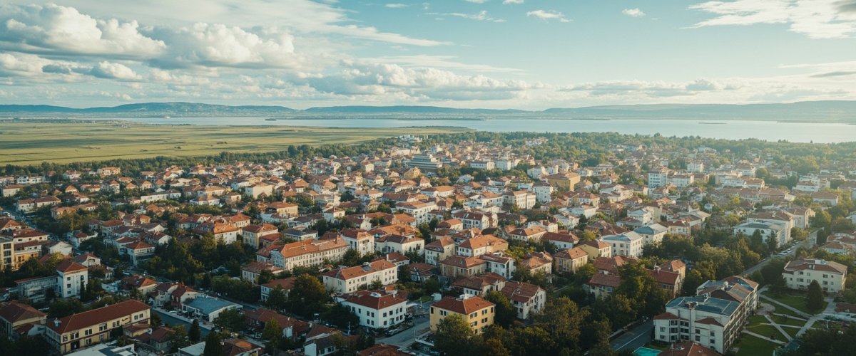 Painterly banner illustration of Comuna Blăjani