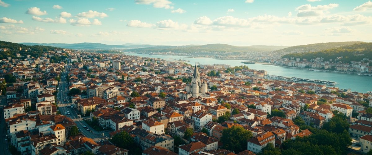Painterly banner illustration of Comuna Fărău