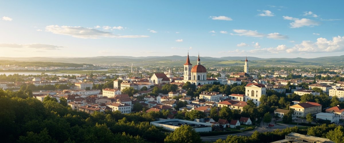 Painterly banner illustration of Comuna Greabănu