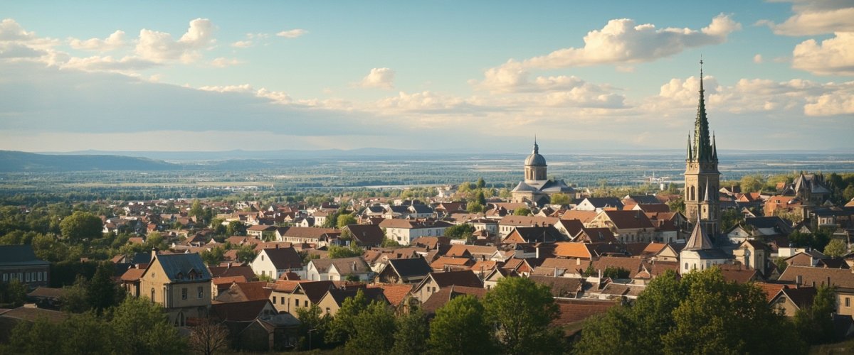 Painterly banner illustration of Dămăcușeni