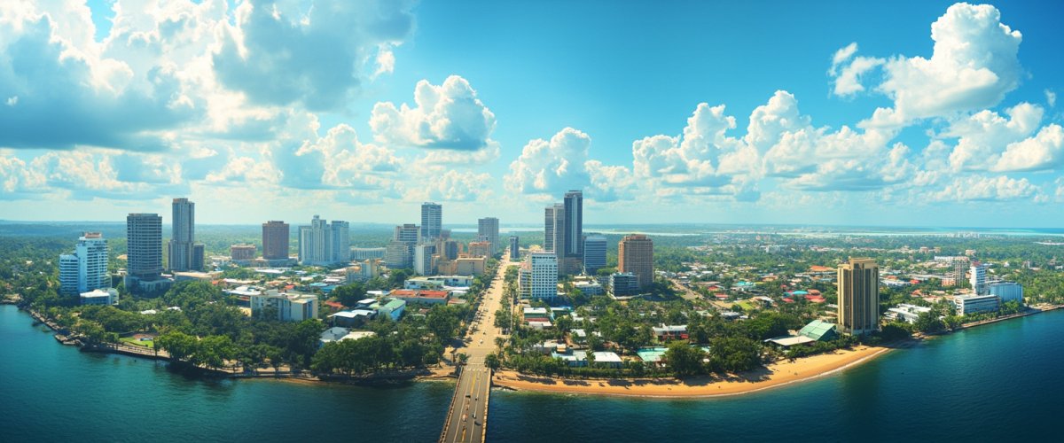 Painterly banner illustration of Distrito de Olá