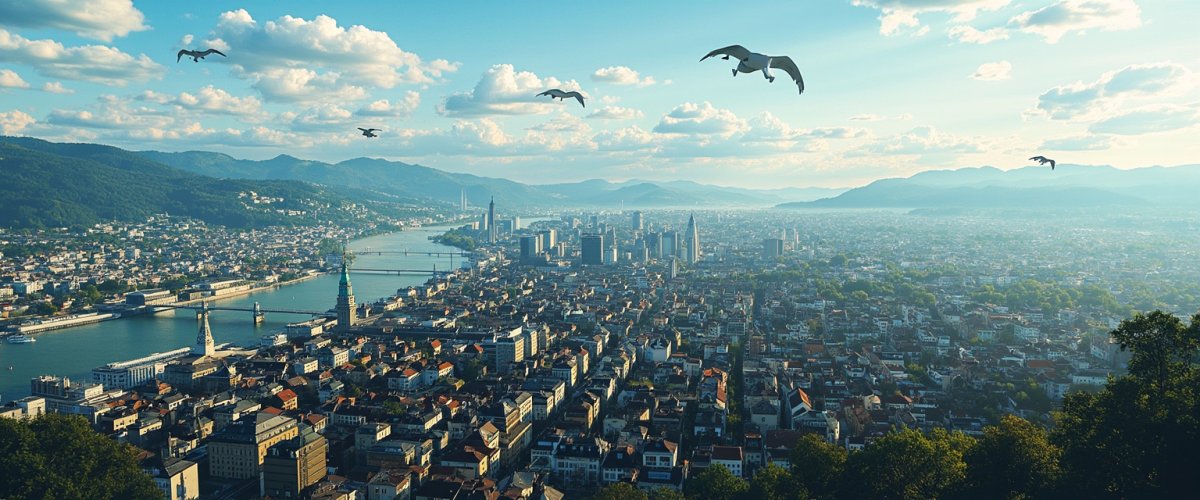 Painterly banner illustration of Effretikon / Rikon