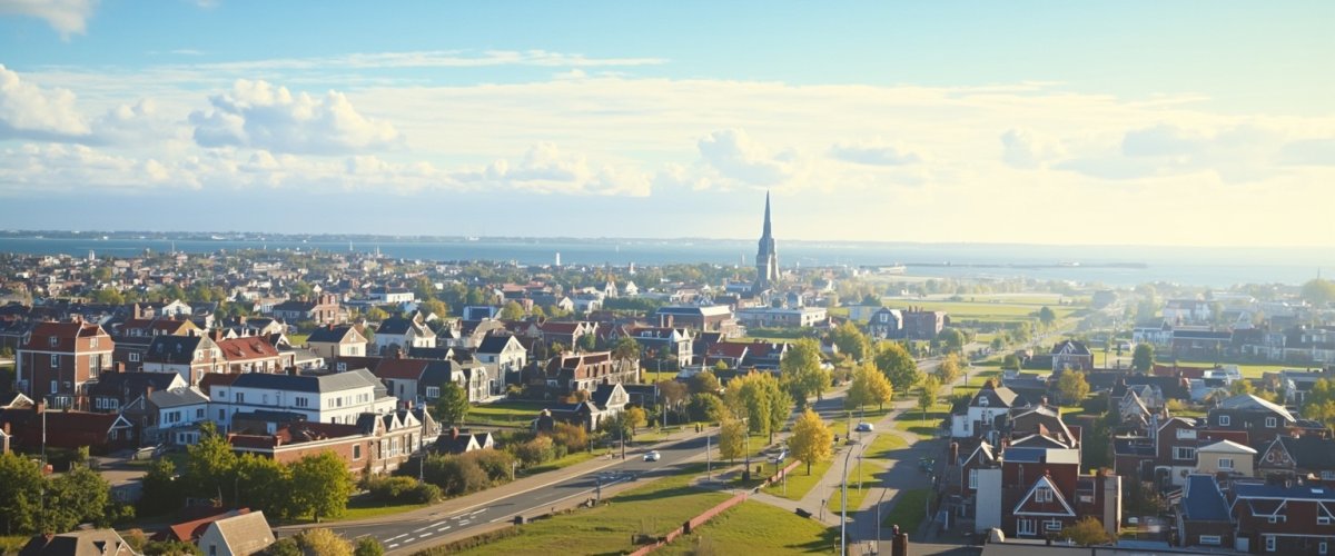 Painterly banner illustration of Egmond-Binnen