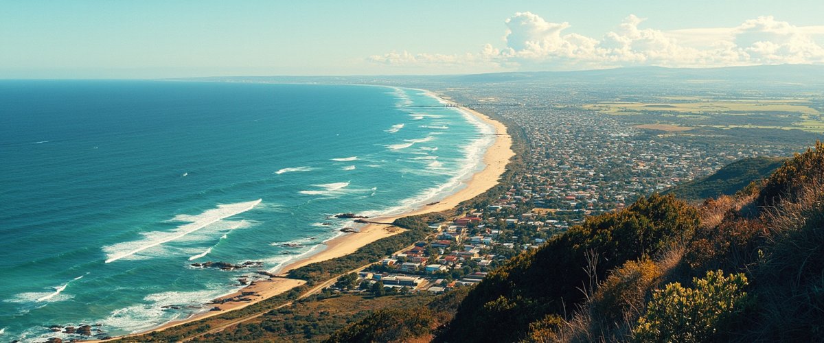 Painterly banner illustration of Flagstaff Hill