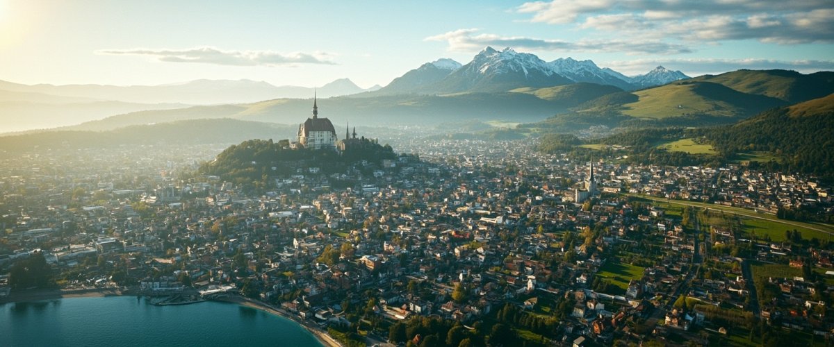 Painterly banner illustration of Frutigen-Niedersimmental District