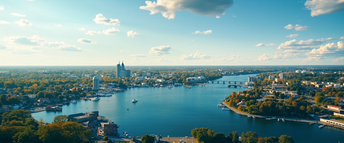 Painterly banner illustration of Gananoque