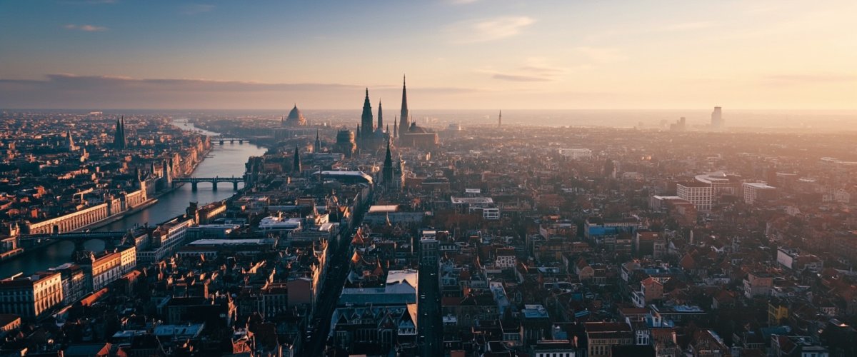 Painterly banner illustration of Gent