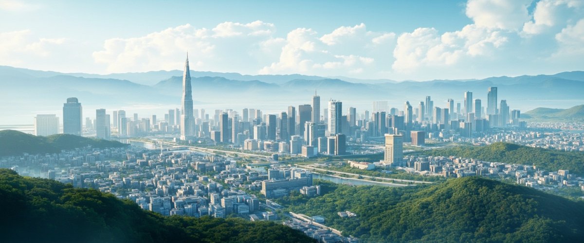 Painterly banner illustration of Gwangyang-si
