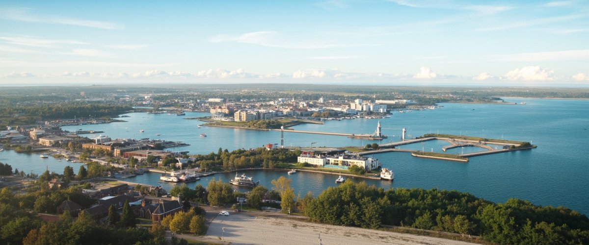 Painterly banner illustration of Halmstad