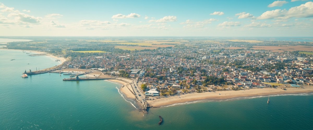 Painterly banner illustration of Hayling Island