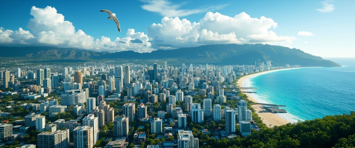 Painterly banner illustration of Honolulu County