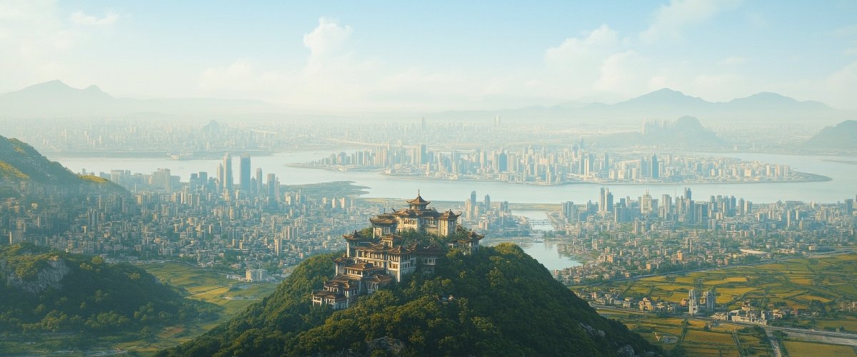Painterly banner illustration of Huayuan