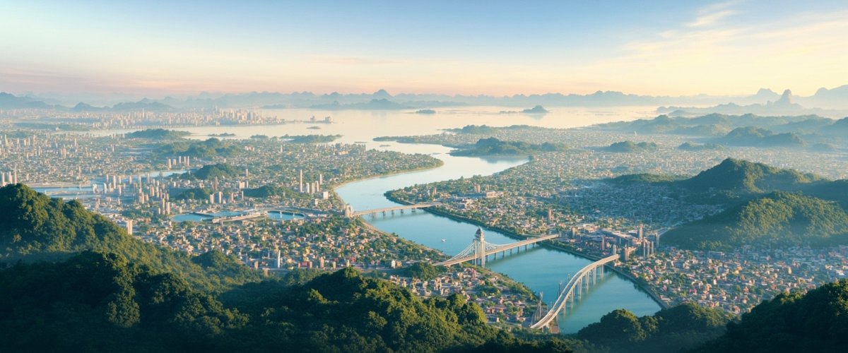 Painterly banner illustration of Huzhou