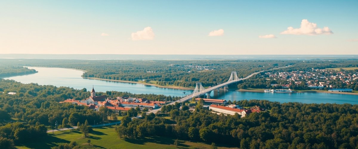 Painterly banner illustration of Iława