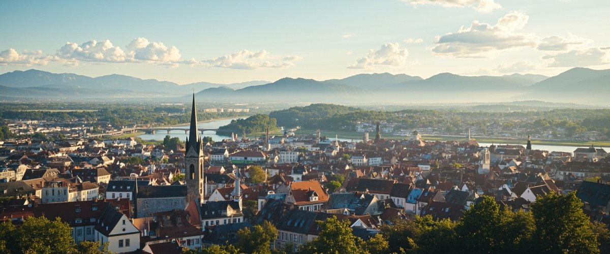 Painterly banner illustration of Immenstadt im Allgäu