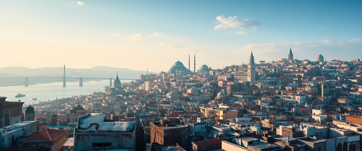 Painterly banner illustration of Istanbul