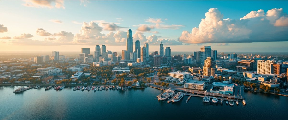 Painterly banner illustration of Jacksonville