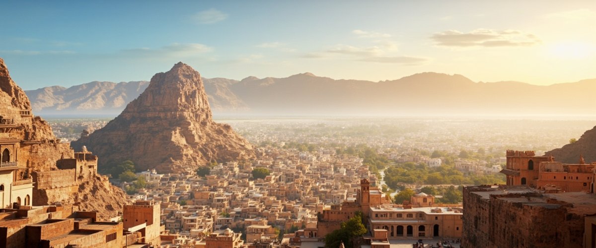 Painterly banner illustration of Jodhpur