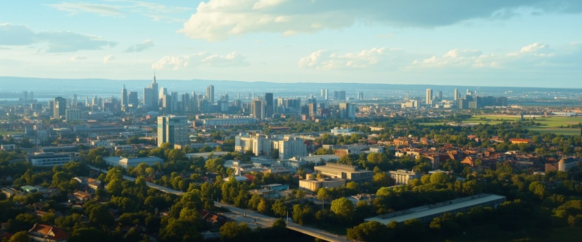 Painterly banner illustration of Katowice