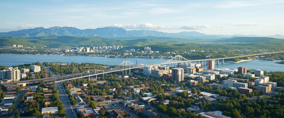 Painterly banner illustration of Kelowna