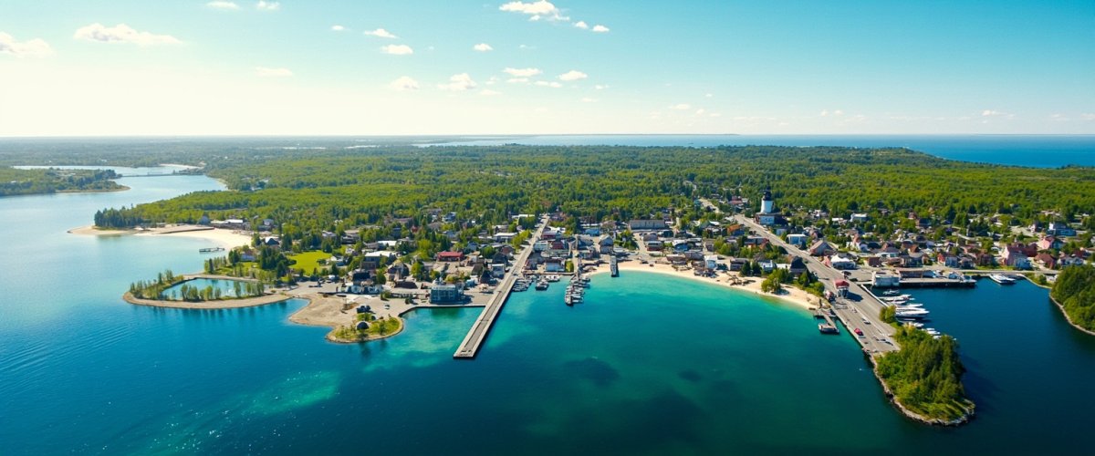 Painterly banner illustration of Kewaunee