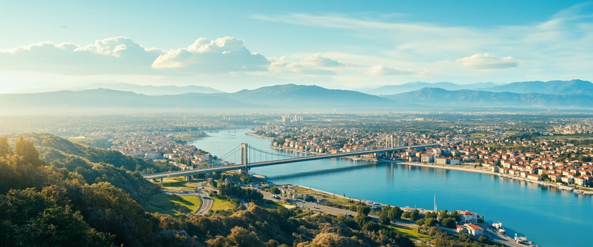 Painterly banner illustration of Korçë