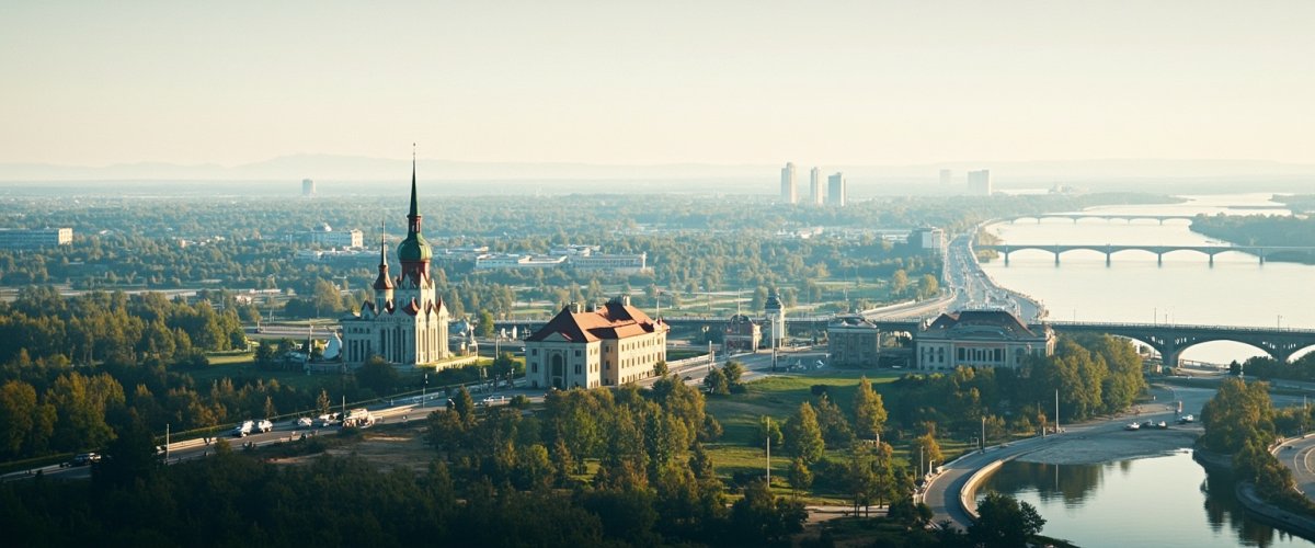 Painterly banner illustration of Krasnoufimsk