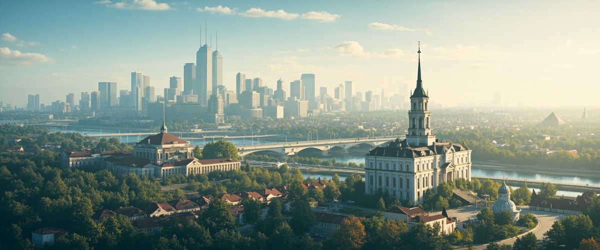 Painterly banner illustration of Kuršėnai
