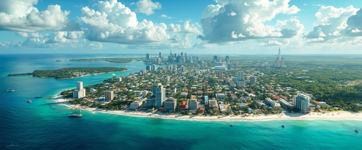 Painterly banner illustration of La Caye