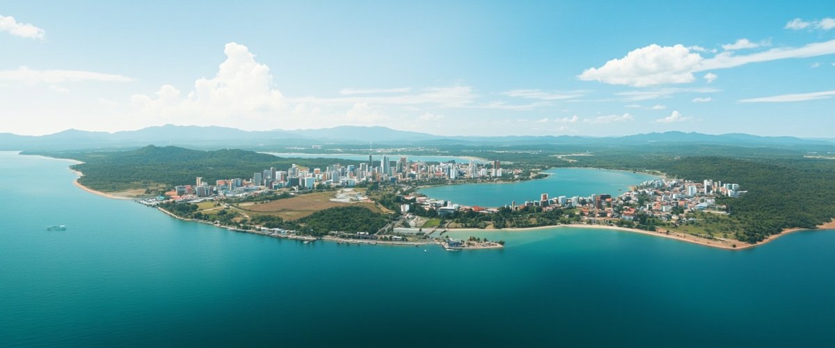 Painterly banner illustration of Lagoa Bonita do Sul