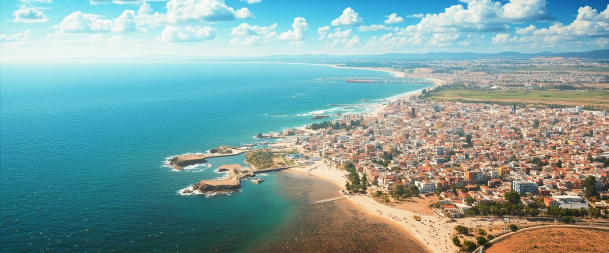 Painterly banner illustration of Le Cap d'Agde